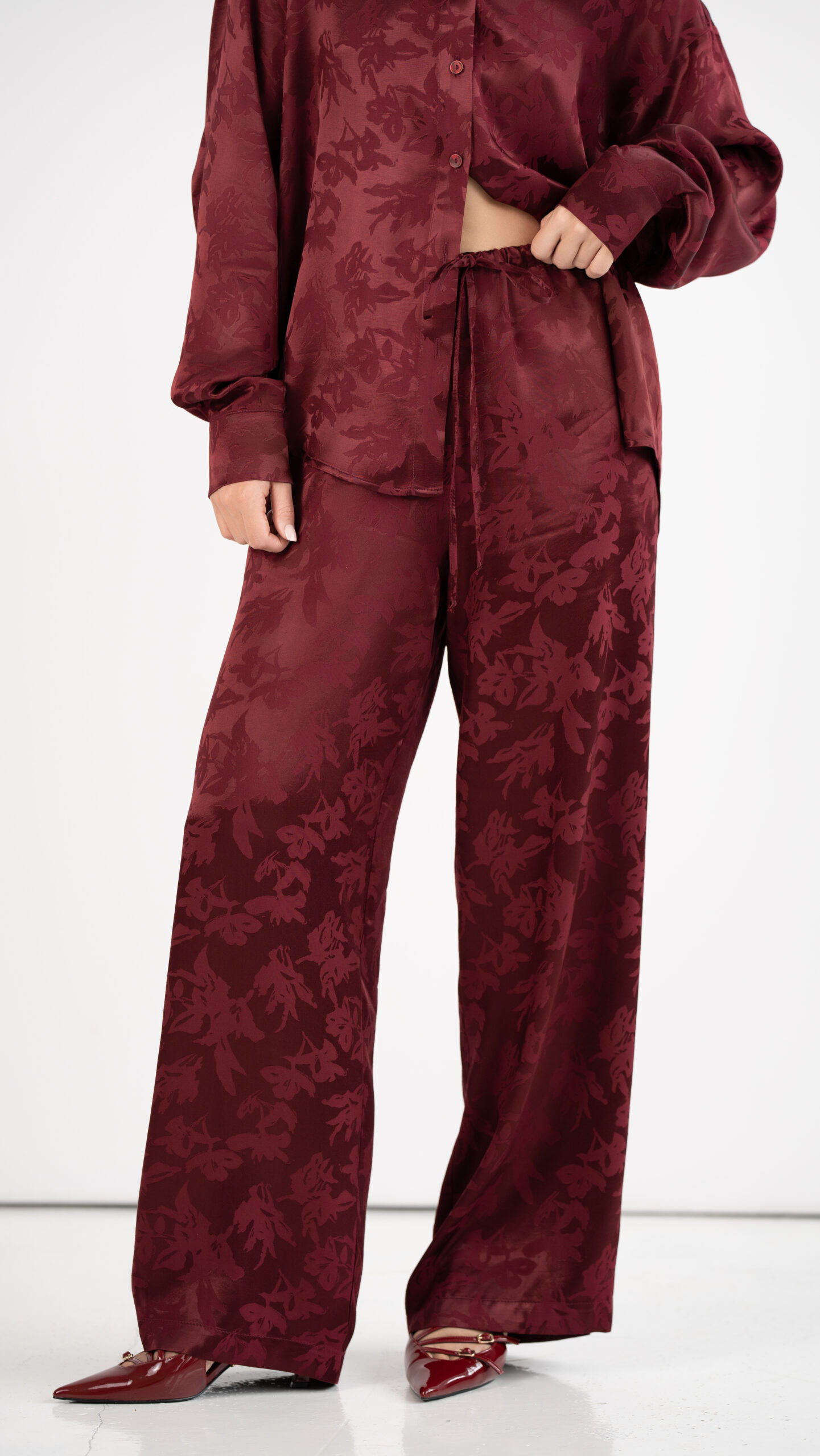 SPODNIE W KOLORZE WINA