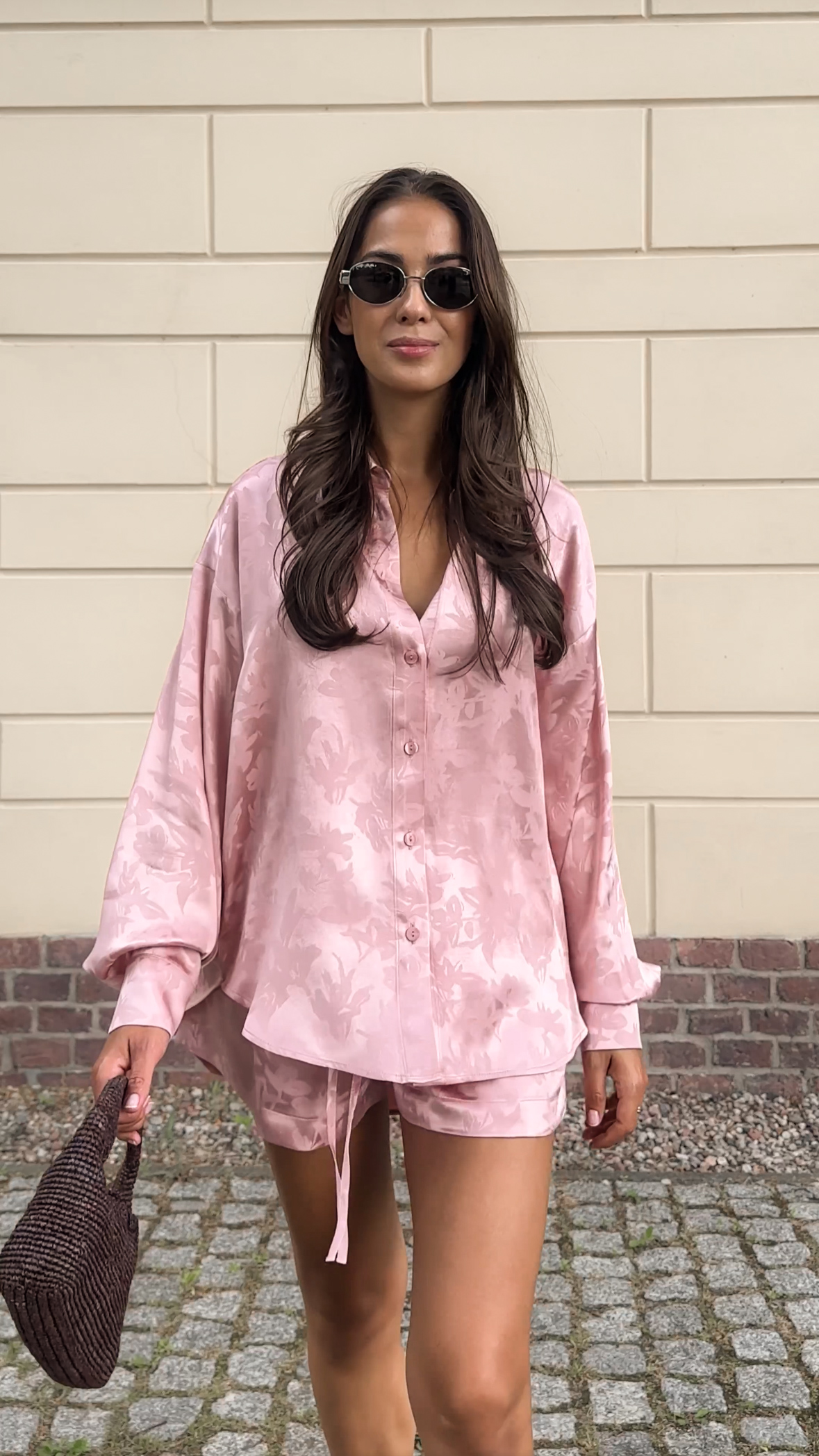 KOSZULA PUDROWY RÓŻ (OVERSIZE)